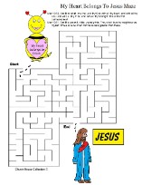 My Heart Belongs To Jesus Valentine Bee Maze